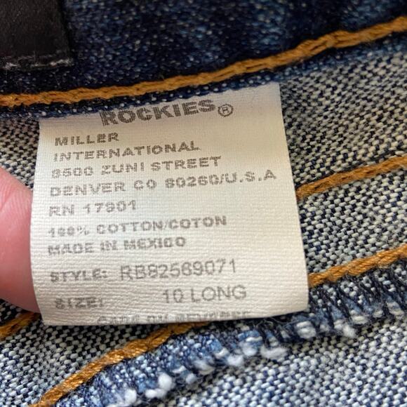 Vintage Rockies Bareback Low Rise Jeans Women's 10 Long Denim Flare Zip Fly - Picture 4 of 13